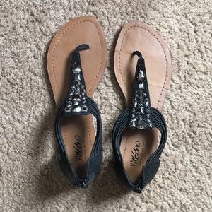 Black gem sandals